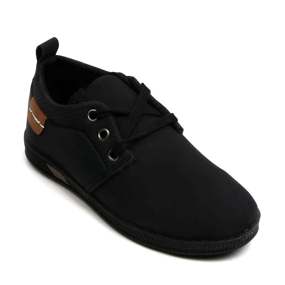 Casual Lace Up Sneakers For Boys - Black/Brown (JS-326-1A)